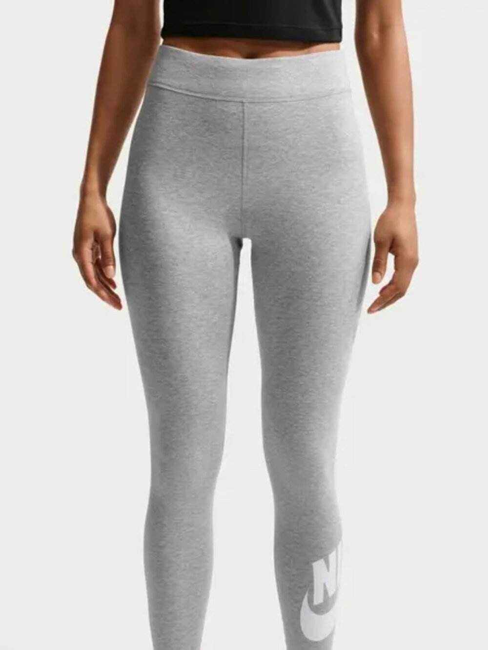 NIKE SPORTSWEAR CLASSICS HIGH-WAISTED GRAPHIC LEGGINGS HEATHER GRAY